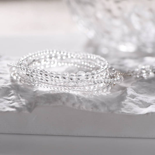 Clear Quartz Natural Gemstone Wrap Bracelet / Necklace