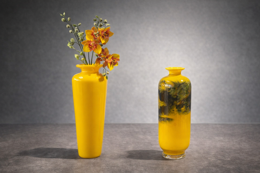 Aurora Amber Art Glass Vase