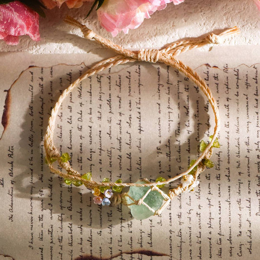 Adjustable Floral Rope Bracelet - Lumora Crystal