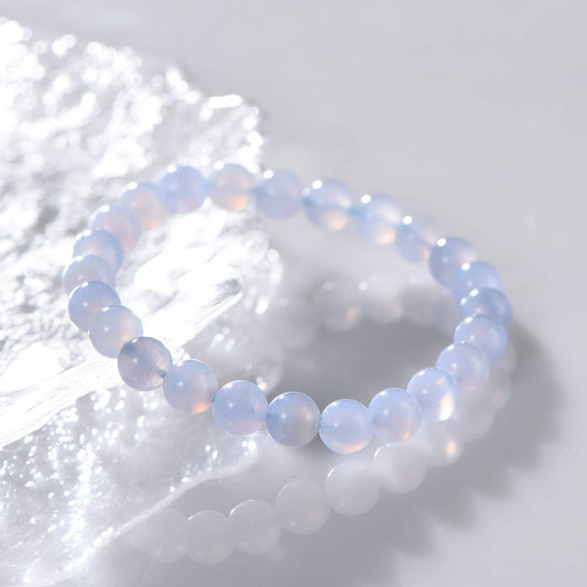 Blue Lace Agate Natural Gemstone Bracelet - Lumora Crystal
