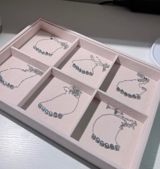 Gray Moonstone Collarbone Necklace