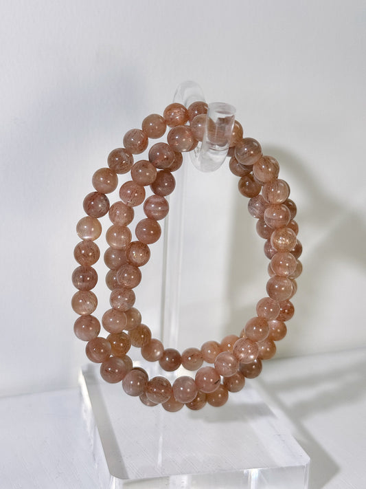 Skeletal Golden Sunstone Natural Gemstone Bracelet