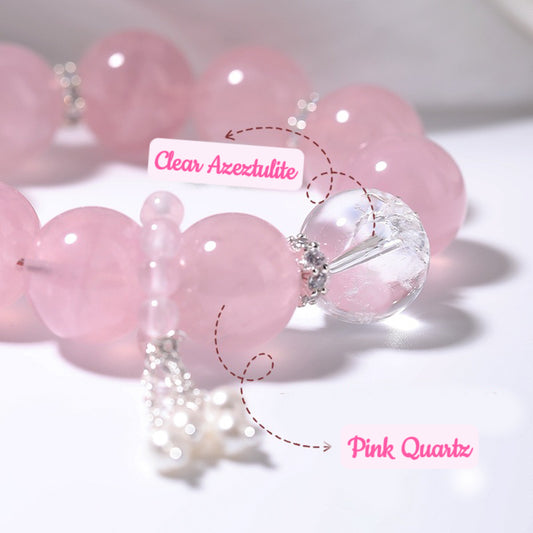 Natural Jelly Rose Quartz Bracelet