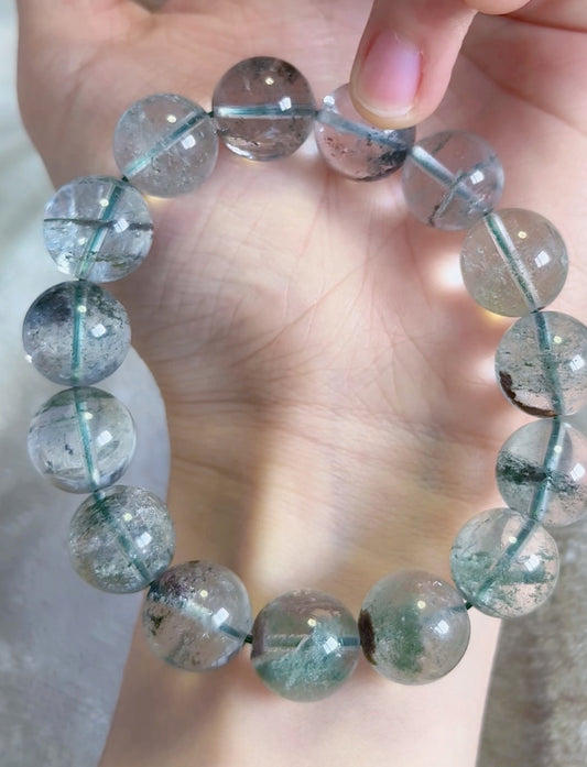 Green Phantom Quartz Natural Gemstone Bracelet