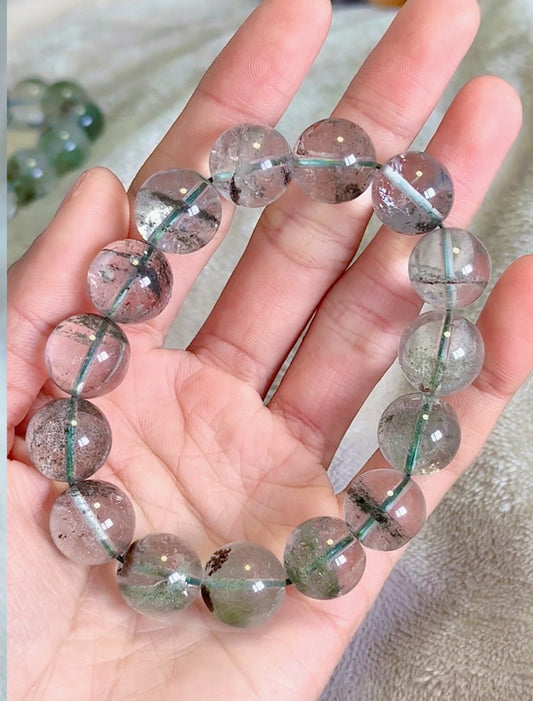 Green Phantom Quartz Natural Gemstone Bracelet