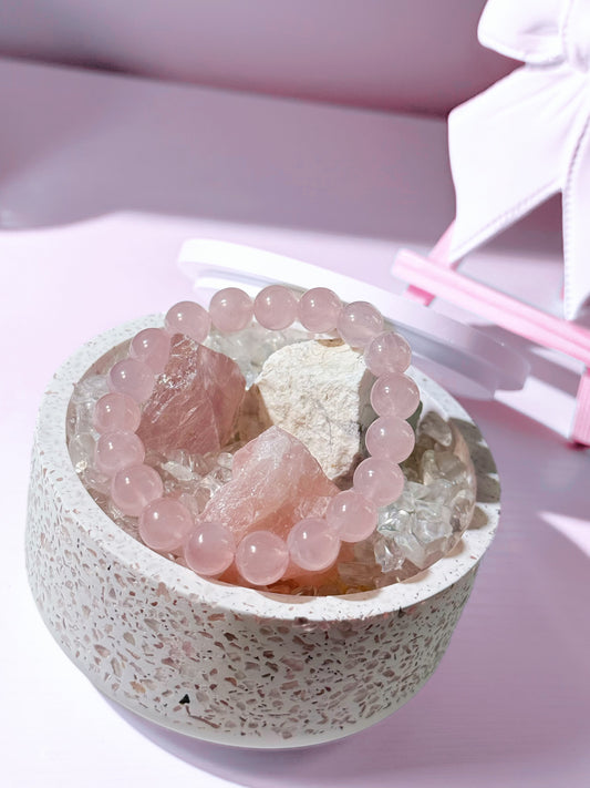 Pink Quartz Natural Gemstone Bracelet