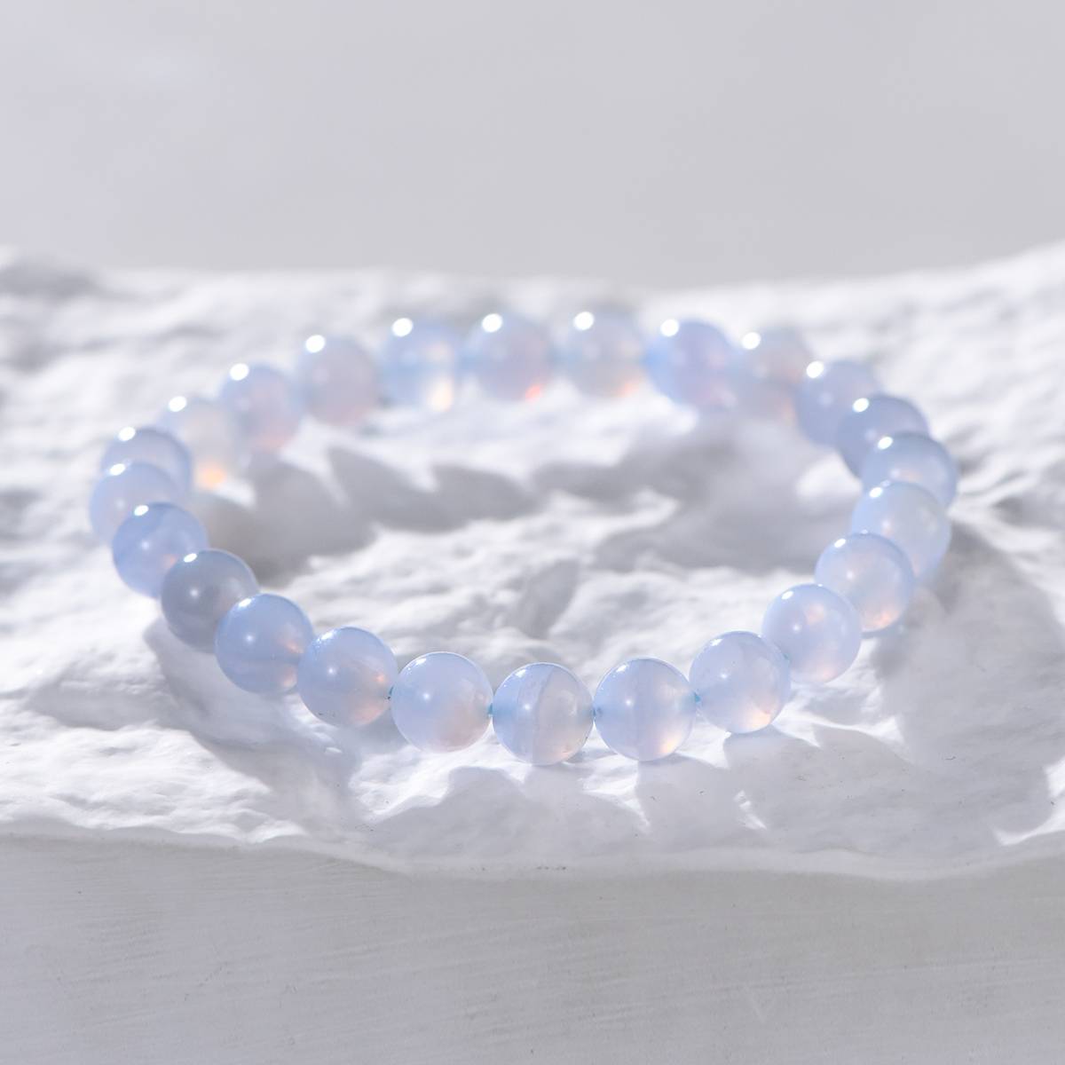 Blue Lace Agate Natural Gemstone Bracelet - Lumora Crystal