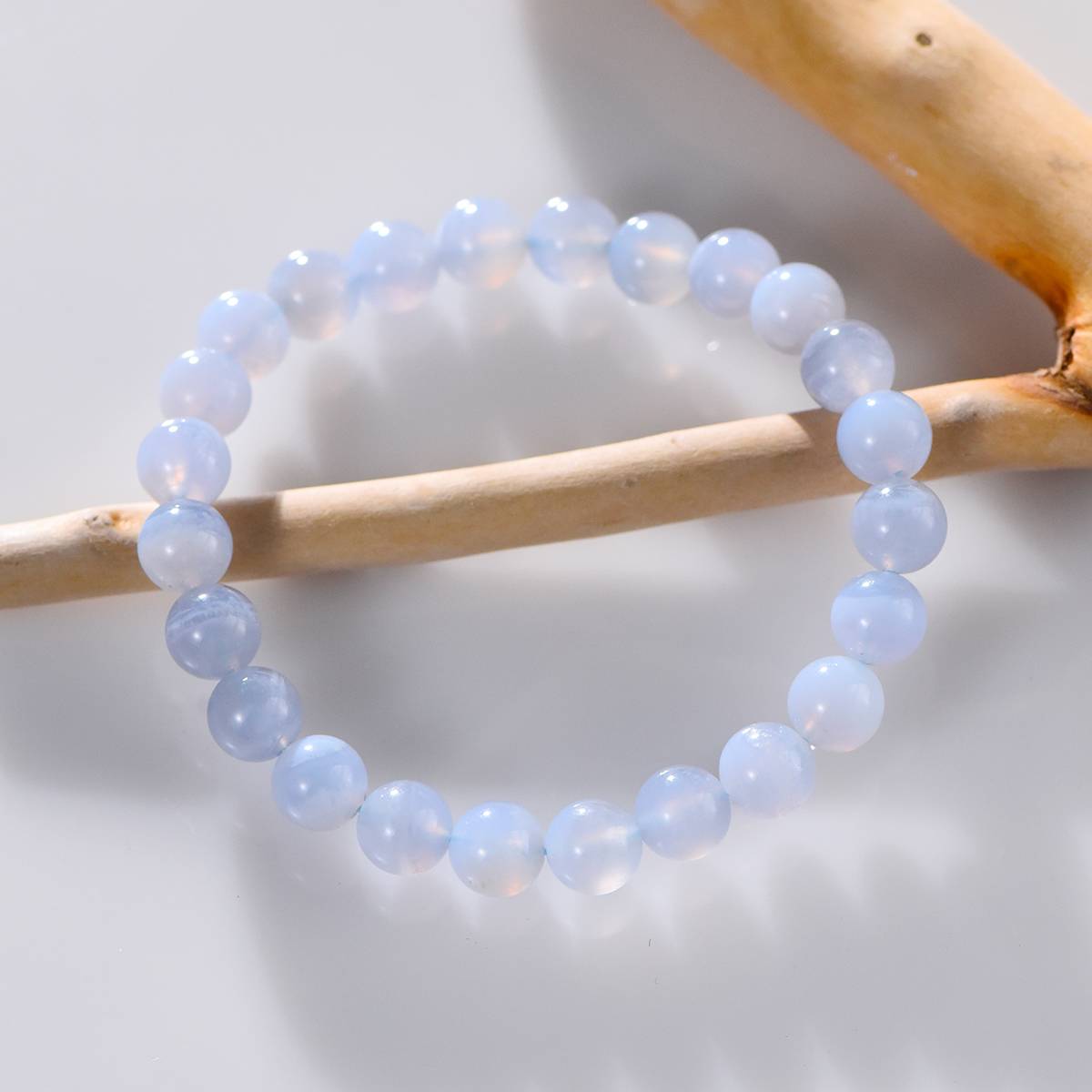 Blue Lace Agate Natural Gemstone Bracelet - Lumora Crystal