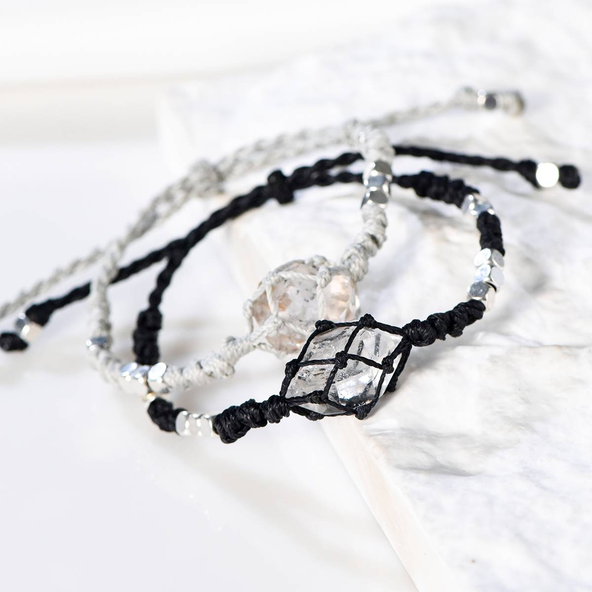 Herkimer Diamond Knots Bracelet - Lumora Crystal